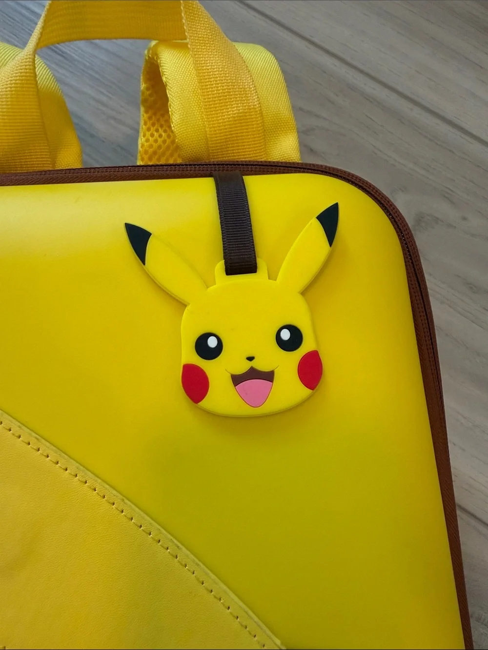 Yellow Pikachu-Themed Kids Backpack with Lightning Tail Accent